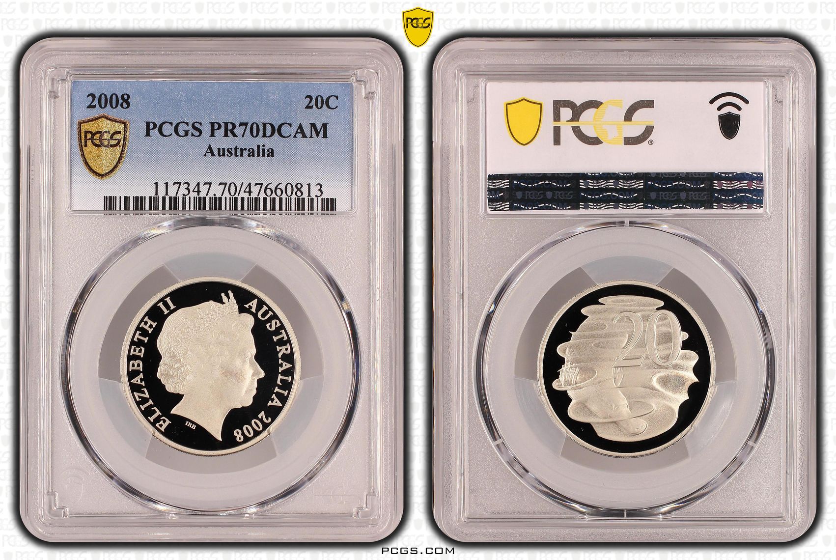 Twenty Cent, 2008, PCGS PR70DCAM