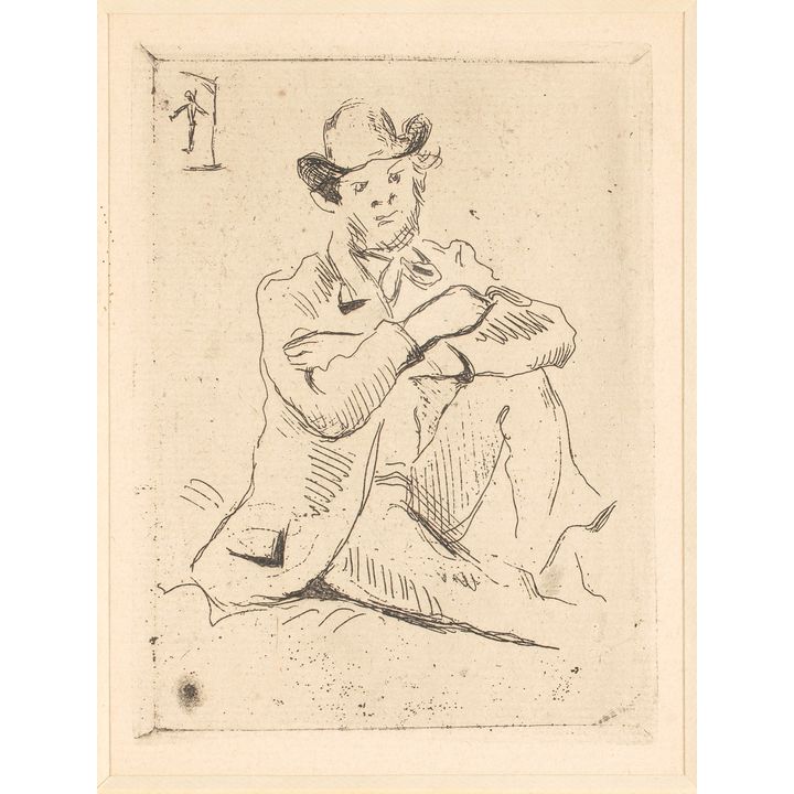 Paul Cezanne (French 1839 - 1906) 'Portrait of the painter Armand Guillaumin seated'
