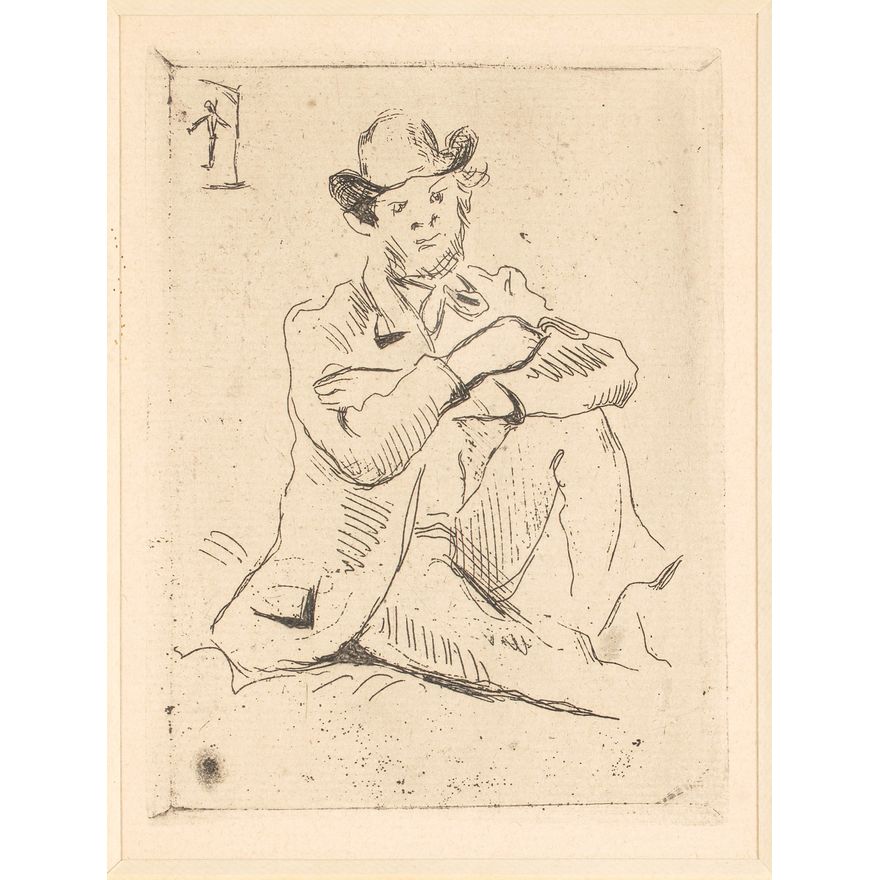 Paul Cezanne (French 1839 - 1906) 'Portrait of the painter Armand Guillaumin seated'