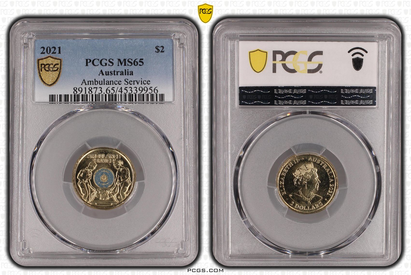 2021 Australia Two Dollar, $2 Ambulance Service PCGS - MS65 -956