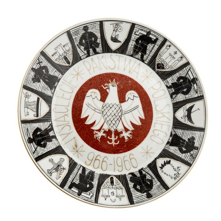 Talerz dokoracyjny "Tysiąclecie Państwa Polskiego" Chodzież, Kwiatogal, po 1966 r.