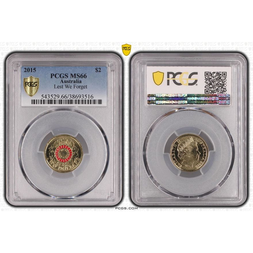 Lest We Forget Colorized, Two Dollar, 2015, PCGS MS66