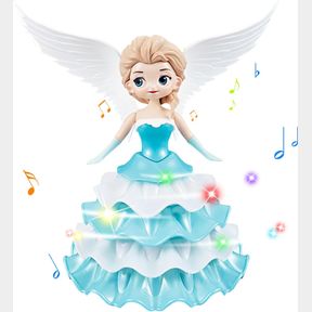 DANCING PRINCESS TOYS FOR GIRLS,ELECTRIC CARS ANGEL DOLL WITH COLORFUL FLASHING LIGHTS & SINGING INTERACTIVE SPIN ROBOT TOYS FOR K