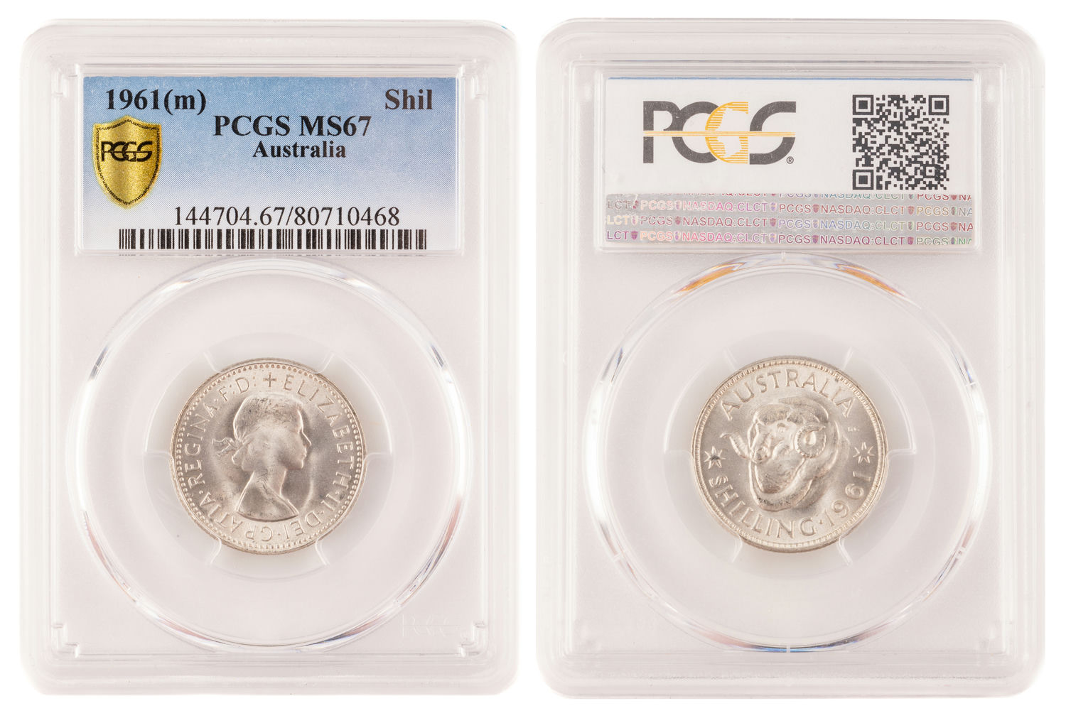 Elizabeth II, , Shilling, 1961(m), PCGS MS67