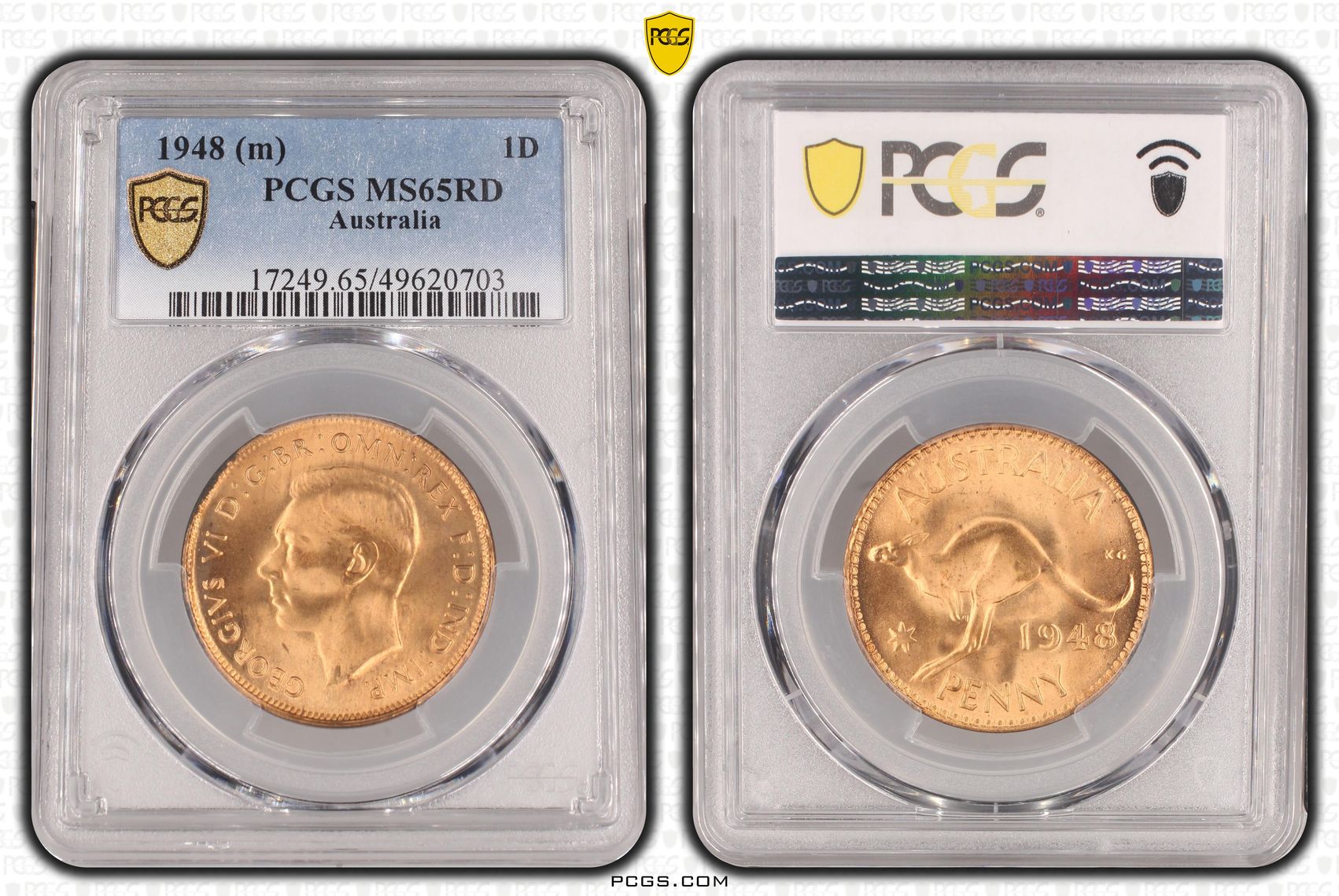 George VI, Penny, 1948, PCGS MS65RD