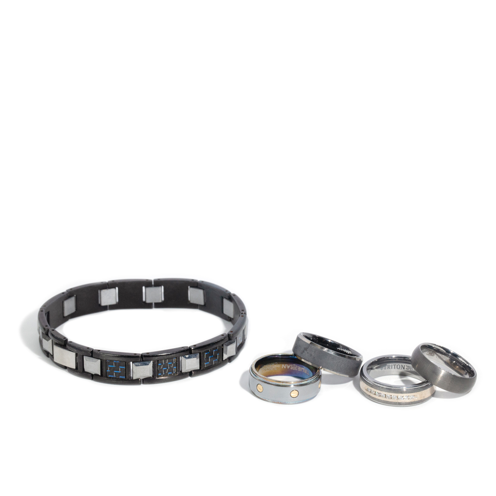 53 · Tungsten Carbide 5 Piece Jewellery Lot