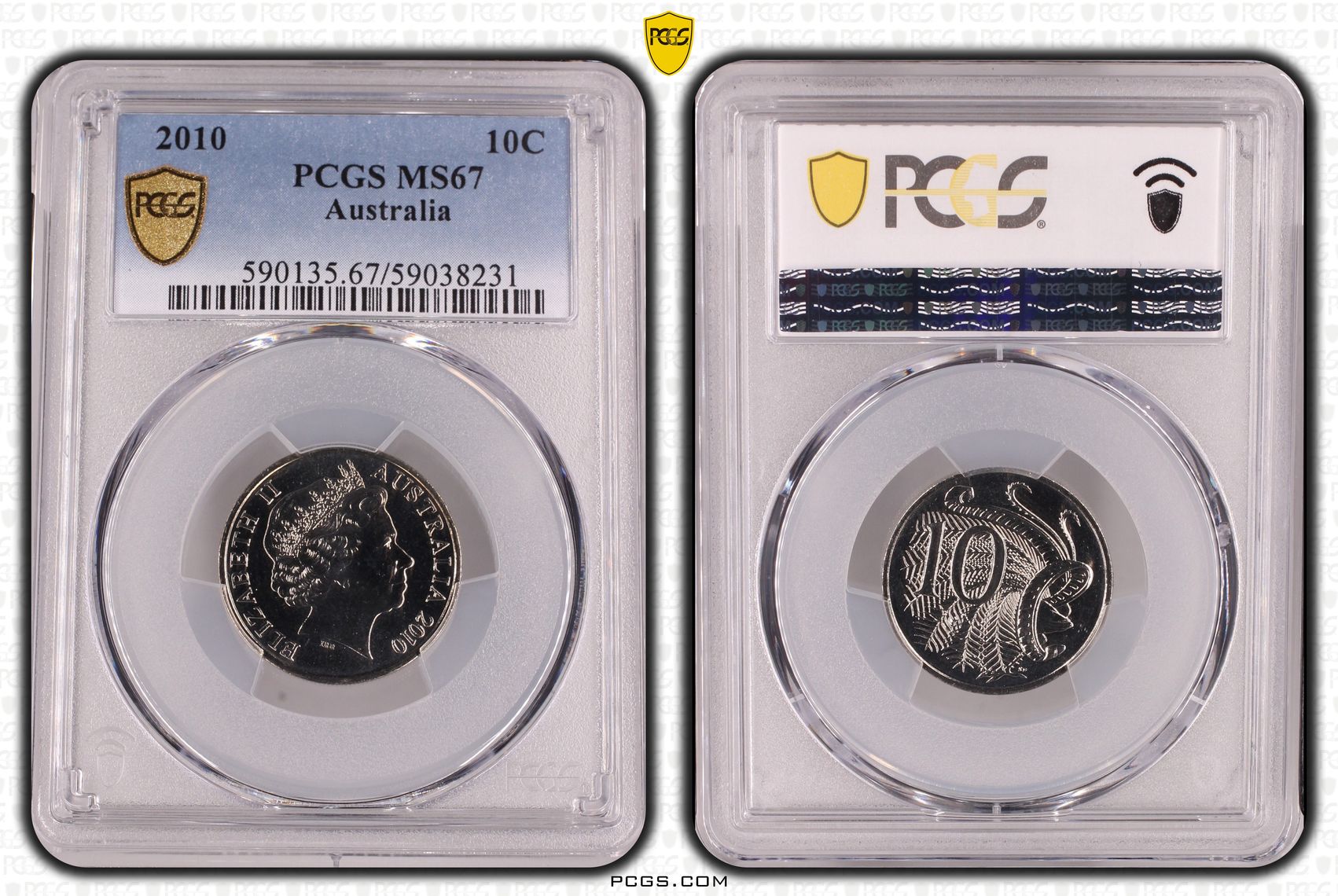Ten Cent, 2010, PCGS MS67
