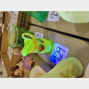 Antique custard, Pittsburg, KS , uranium glass pitcher