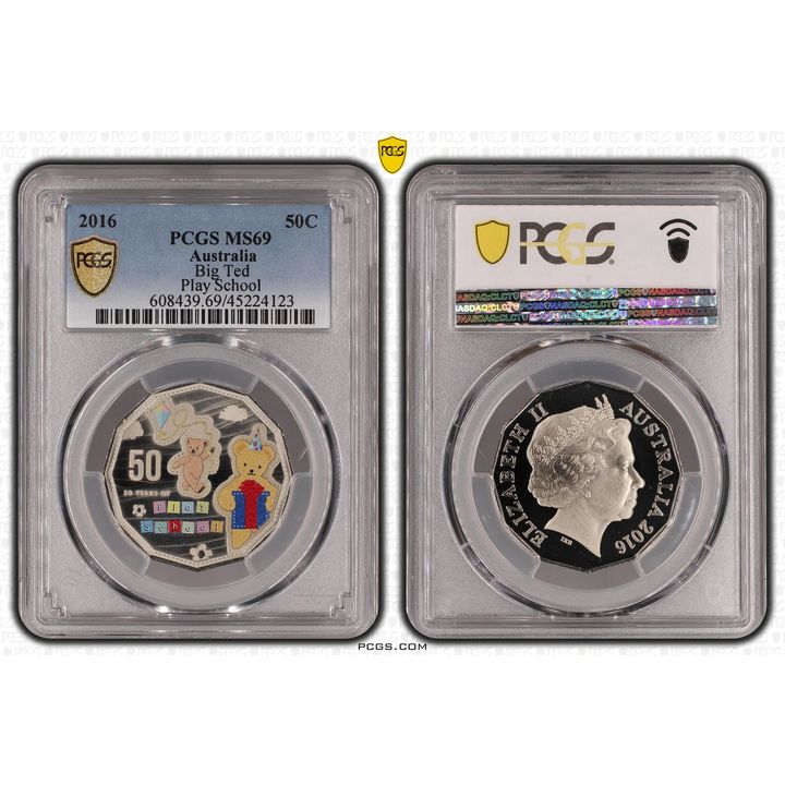 2016 Australia Fifty Cent, 50c Play School Big Ted PCGS - MS69 -123