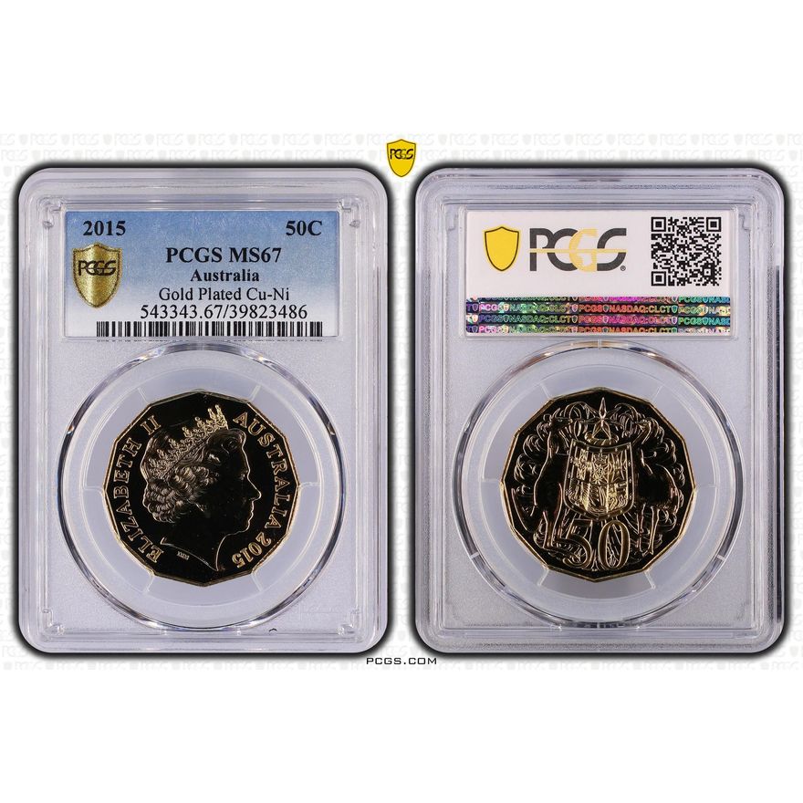 Gilt Cu-Ni, Fifty Cent, 2015, PCGS MS67