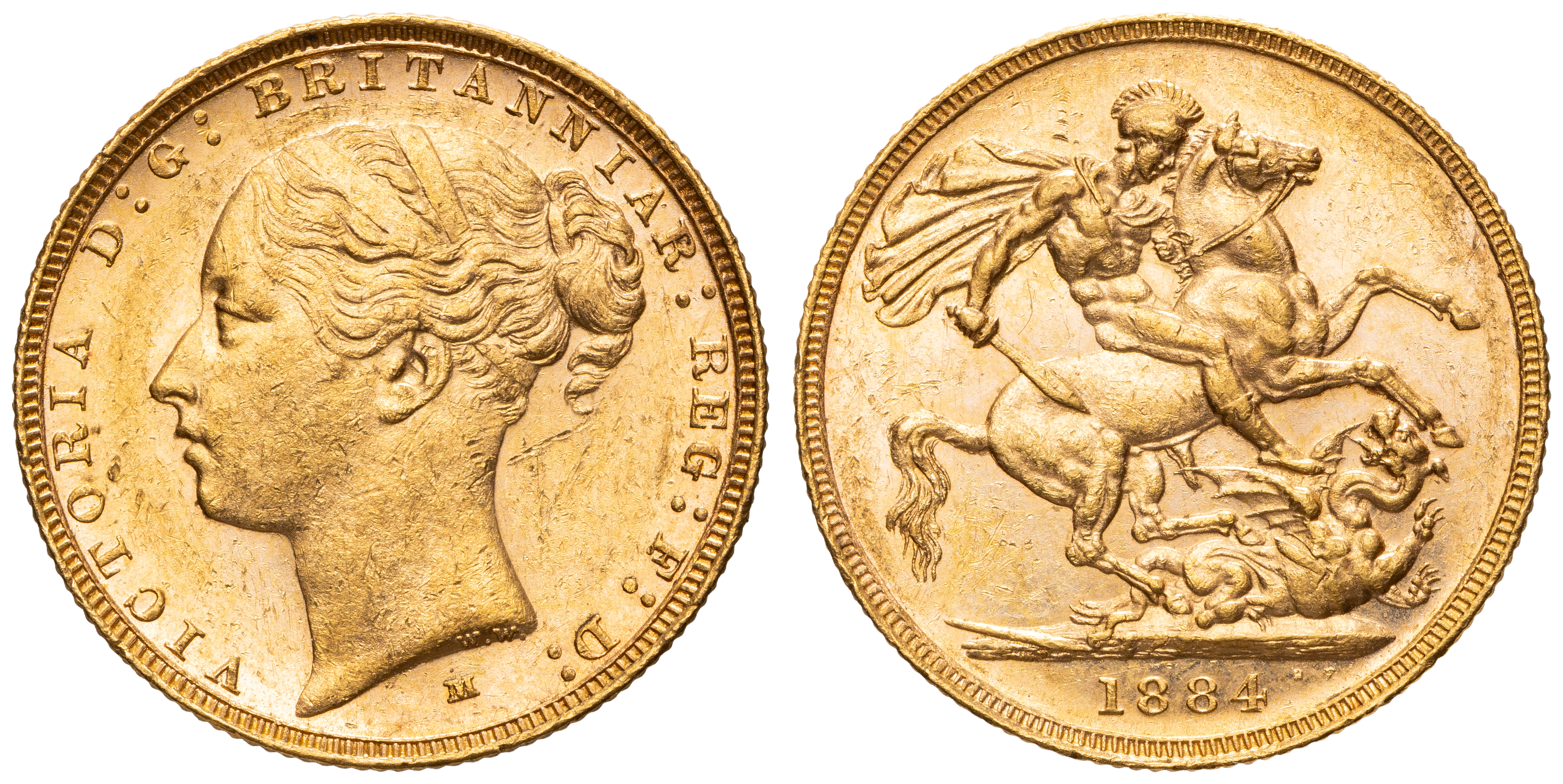 Victoria, Sovereign, 1884-M, aEF