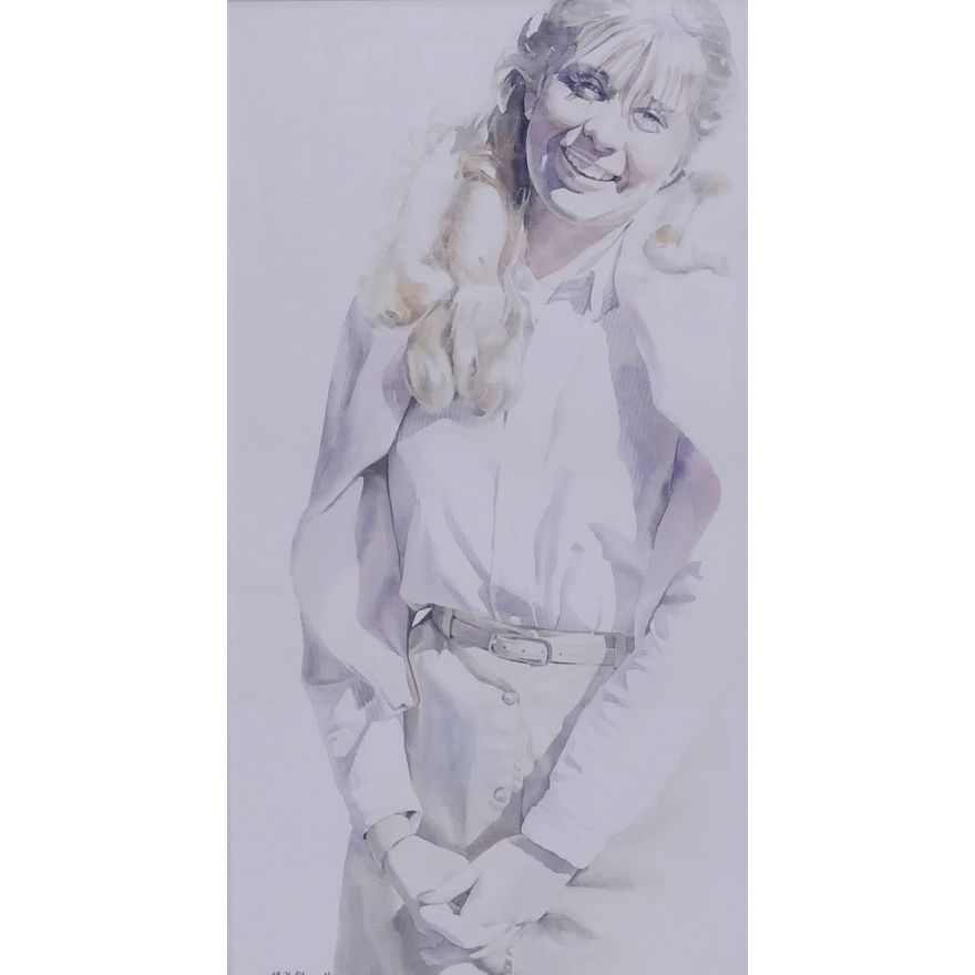 Linda Obermoeller (1941-1990 American) 'Jennifer' Watercolor on Paper.
