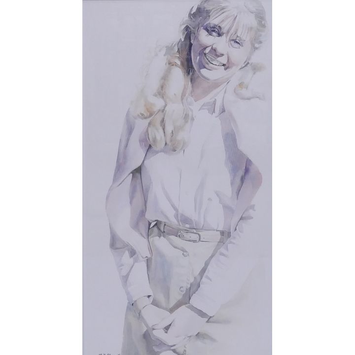 Linda Obermoeller (1941-1990 American) 'Jennifer' Watercolor on Paper.
