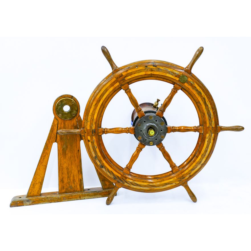 Antique W.M.R Kendall Wood Ships Wheel.  Diameter 36''