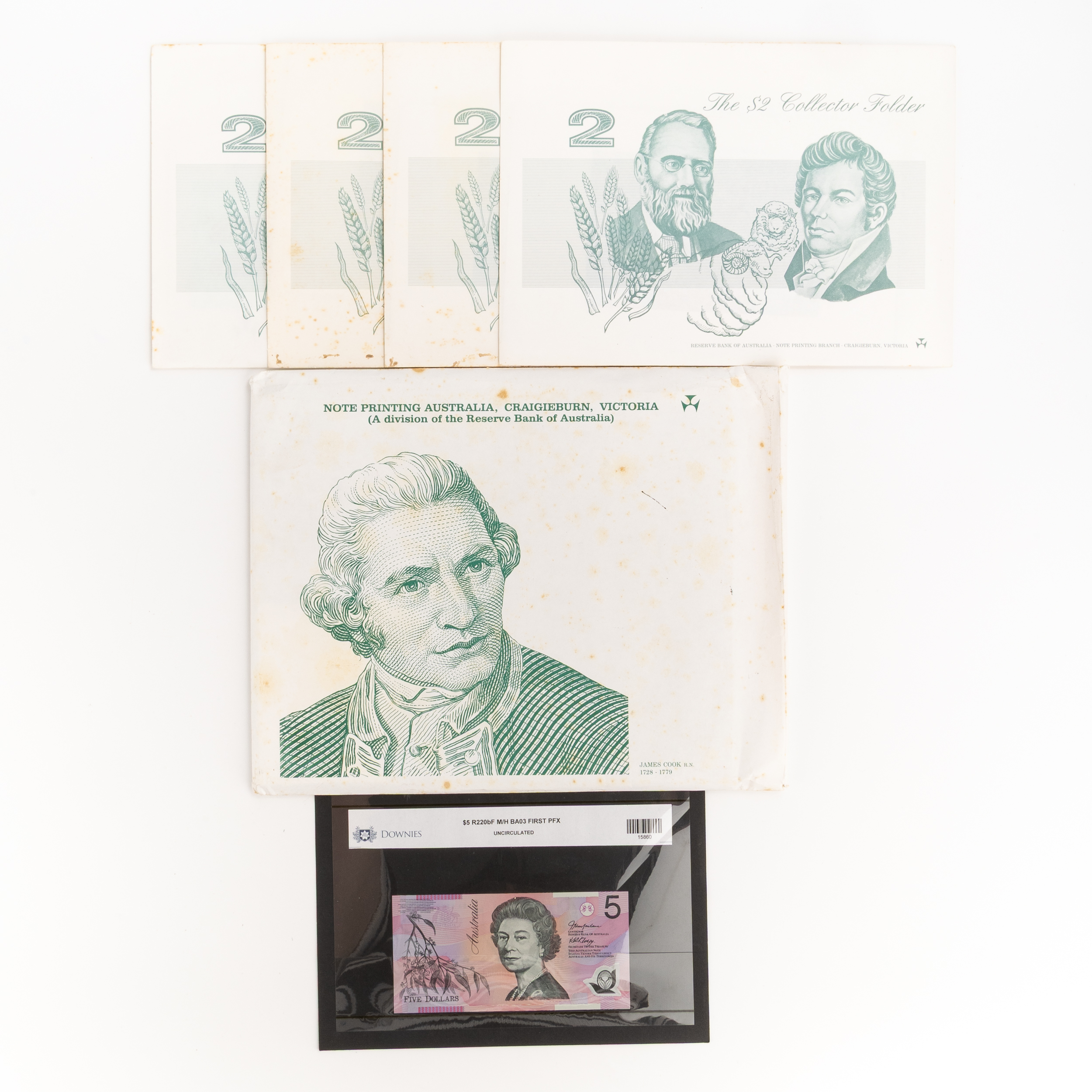 Johnston/Fraser, Last Two Dollars & Vignette of Cooks Landing, Two Dollars, 1988 - 1990, UNC