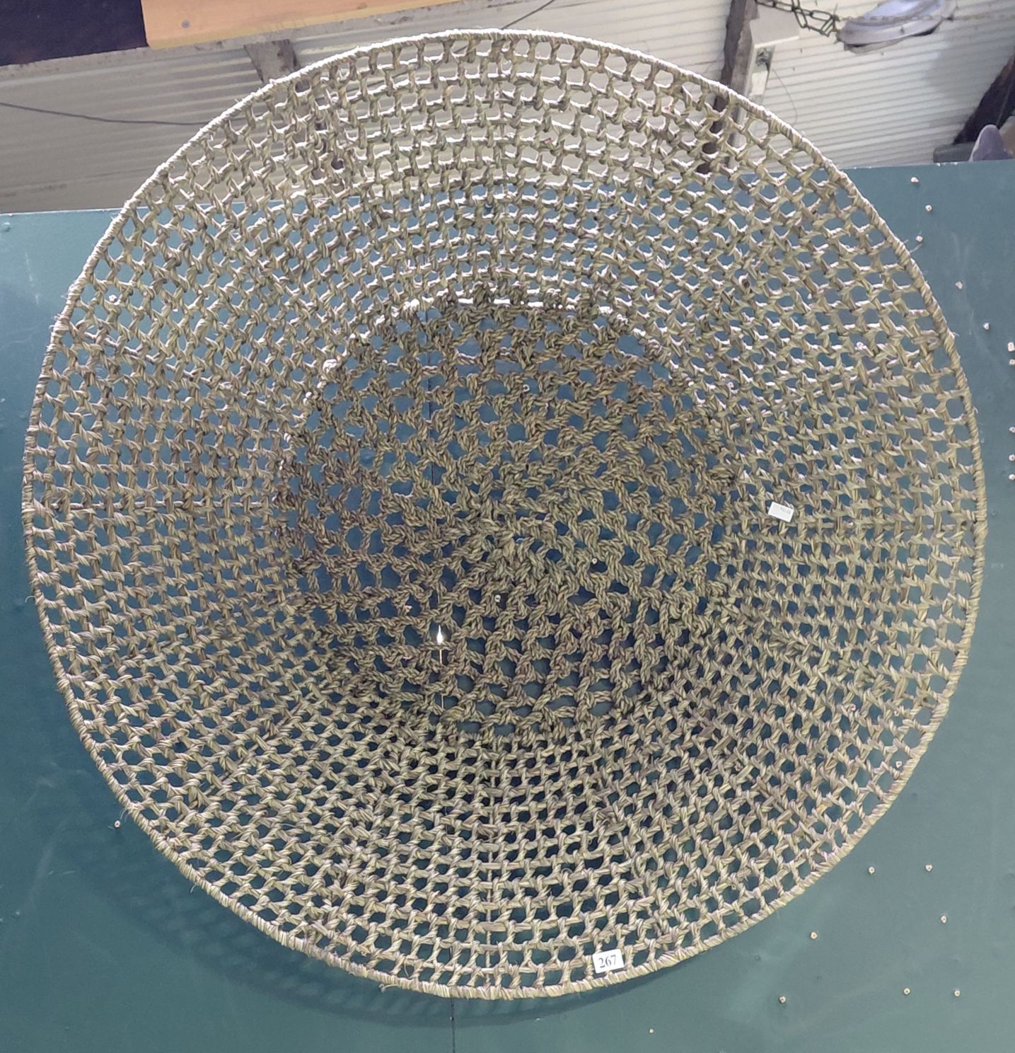 267 · MODERN DISC SHAPED BASKET WEAVE PLATTER