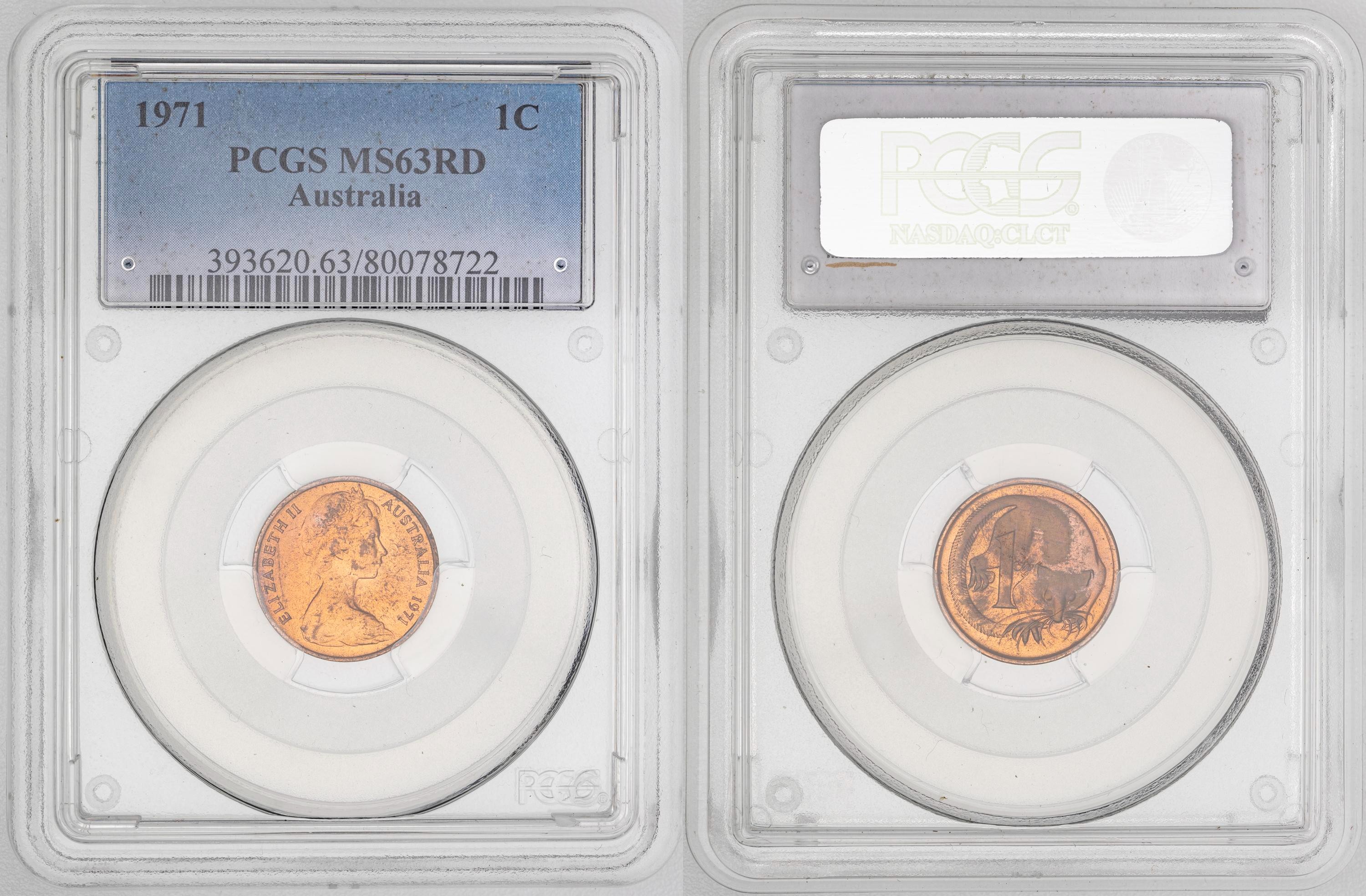 Elizabeth II, , One Cent, 1971, PCGS MS63RD