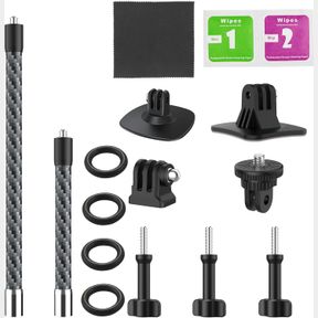 UPGRADED CARBON FIBER EXTENSION ARM ROD KIT, ACTION CAMERA POLE HELMET MOUNT EXTENSION ARM FOR GOPRO HERO 12/11 / 10/9 / 8/7 / 6/5