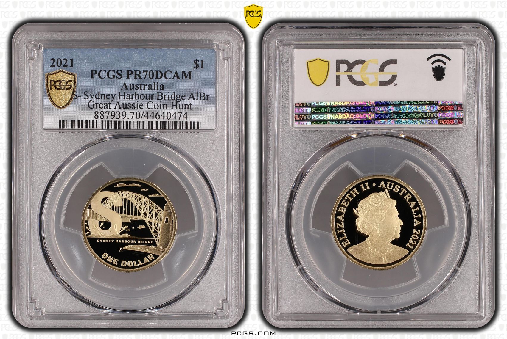 2021 Australia One Dollar, $1 S- Sydney Harbour Bridge AlBr PCGS - PR70DCAM POP 11/0 -474