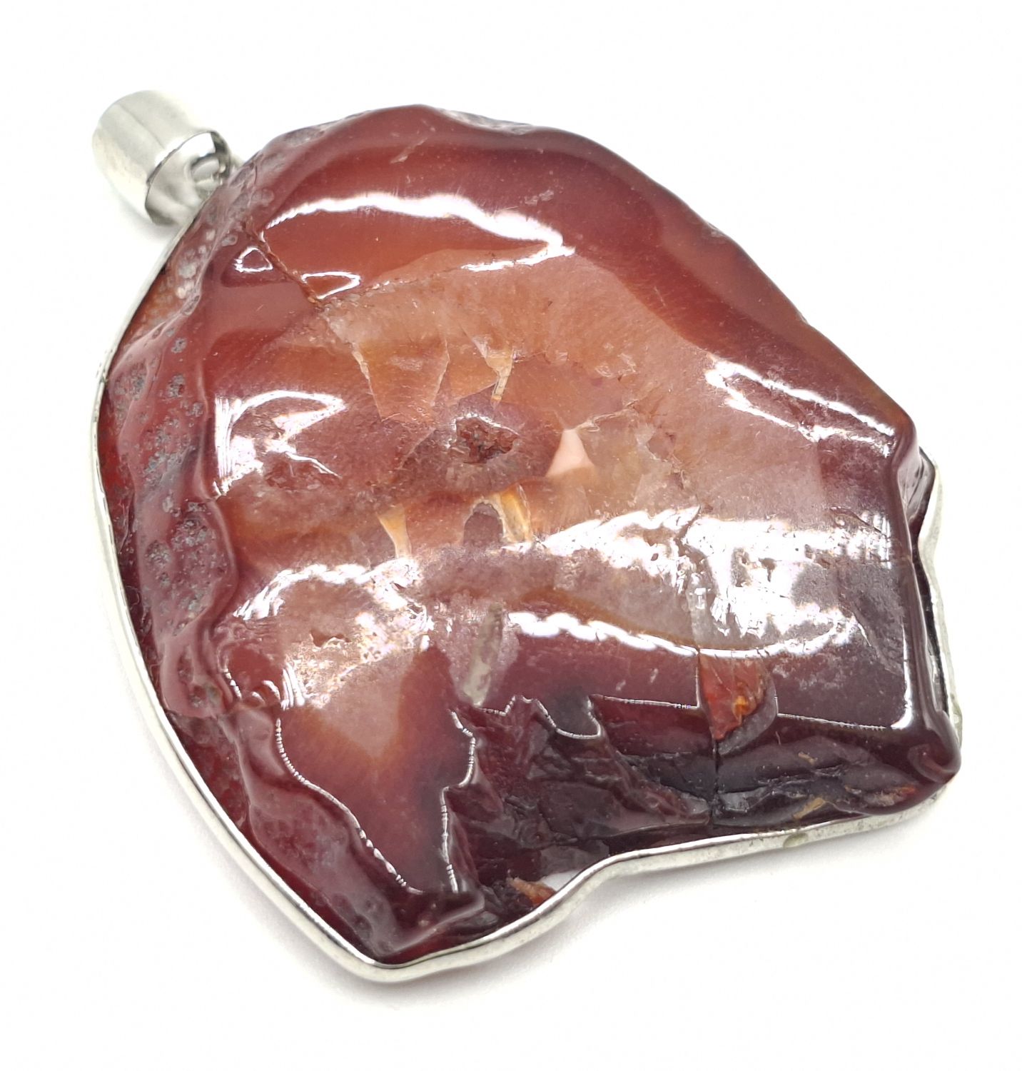 1218 · SILVER MOUNTED AGATE PENDANT