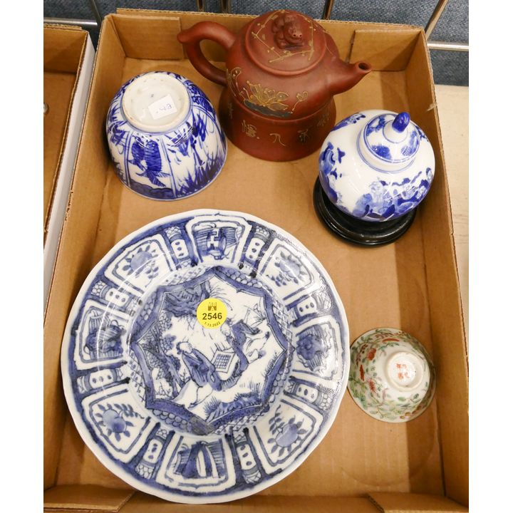 Box Chinese Porcelain & Yixing Teapot
