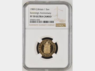 1989 TUDOR ROSE PROOF GOLD SOVEREIGN PF70 UCAM TOP POP!