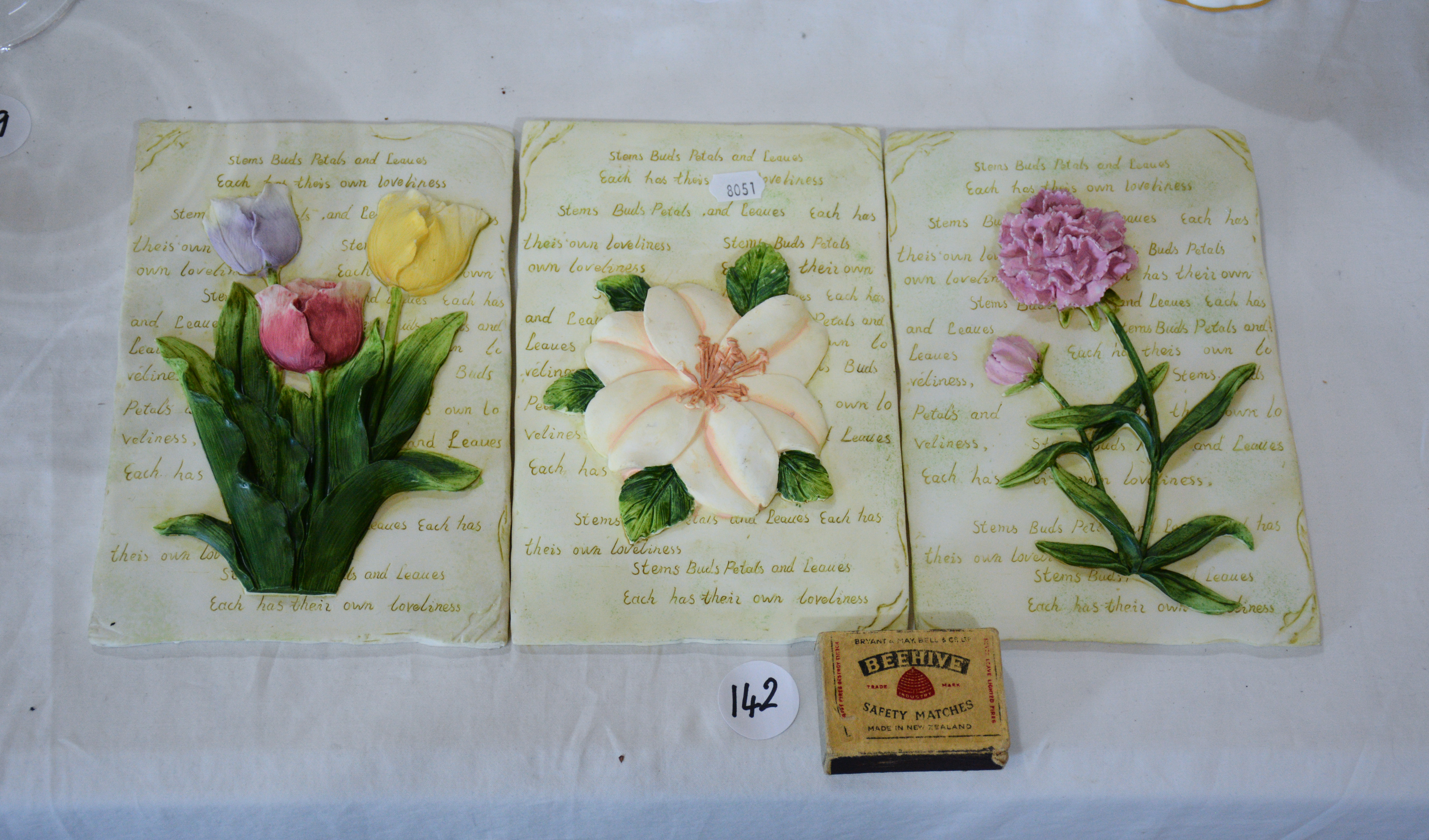 Flower Wall Hangings x 3 — NZ auction result