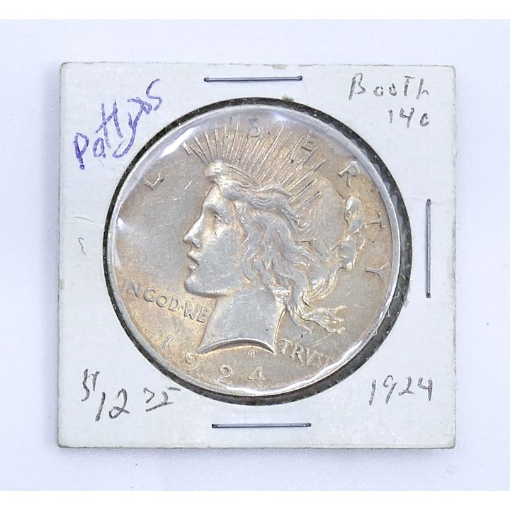 1924 US Peace Silver Dollar in Case