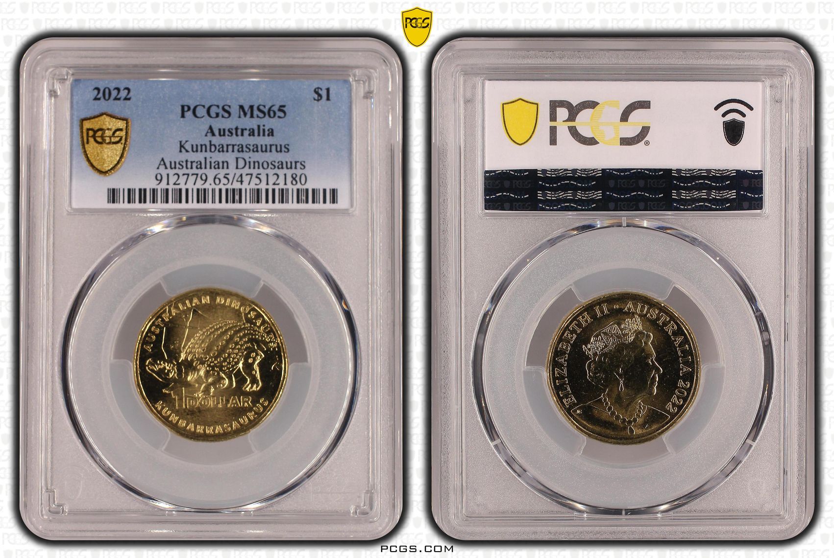 Kunbarrasaurus, One Dollar, 2022, PCGS MS 65