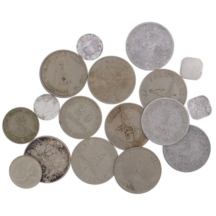 Philippines, Part Collection of Culion Leper Colony Tokens, F - VF