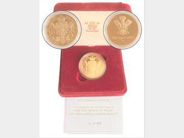 2005 PRINCE OF WALES & MRS CAMILA PARKER BOWLES (39.94) GOLD MEDAL.