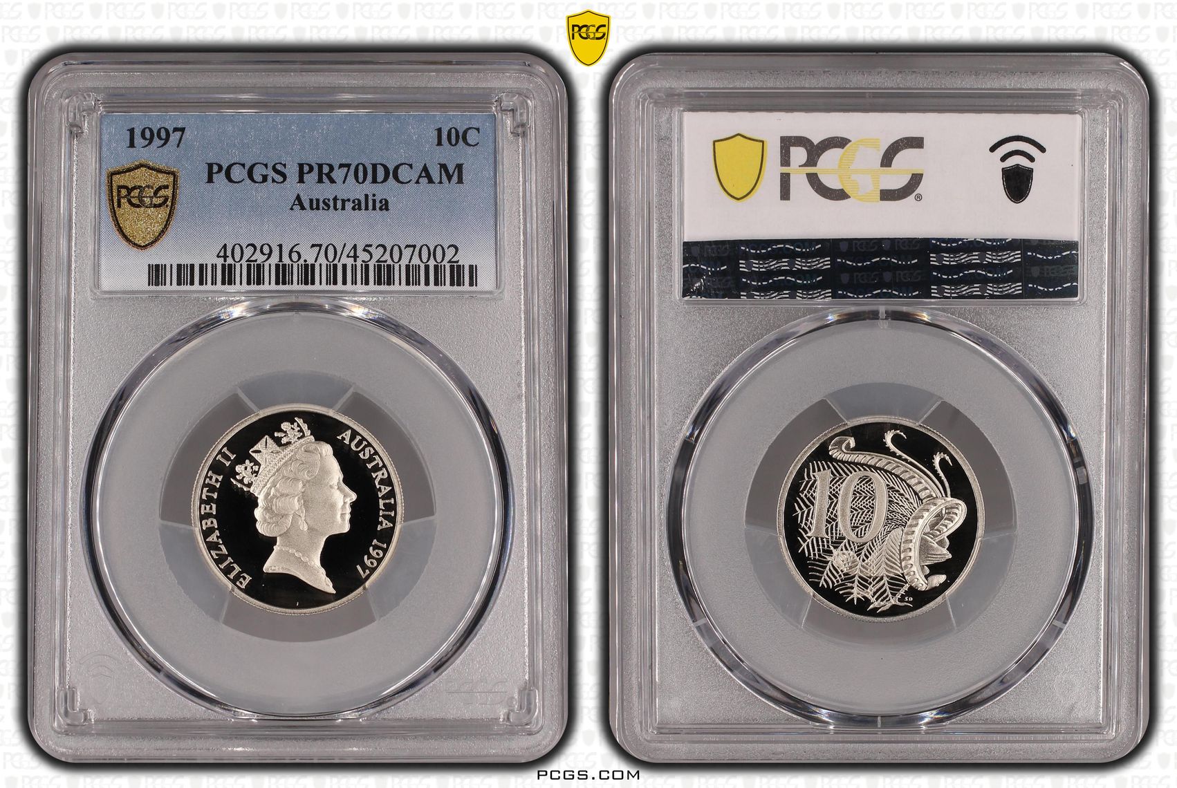 Elizabeth II, Ten Cent, 1997, PCGS PR 70DCAM
