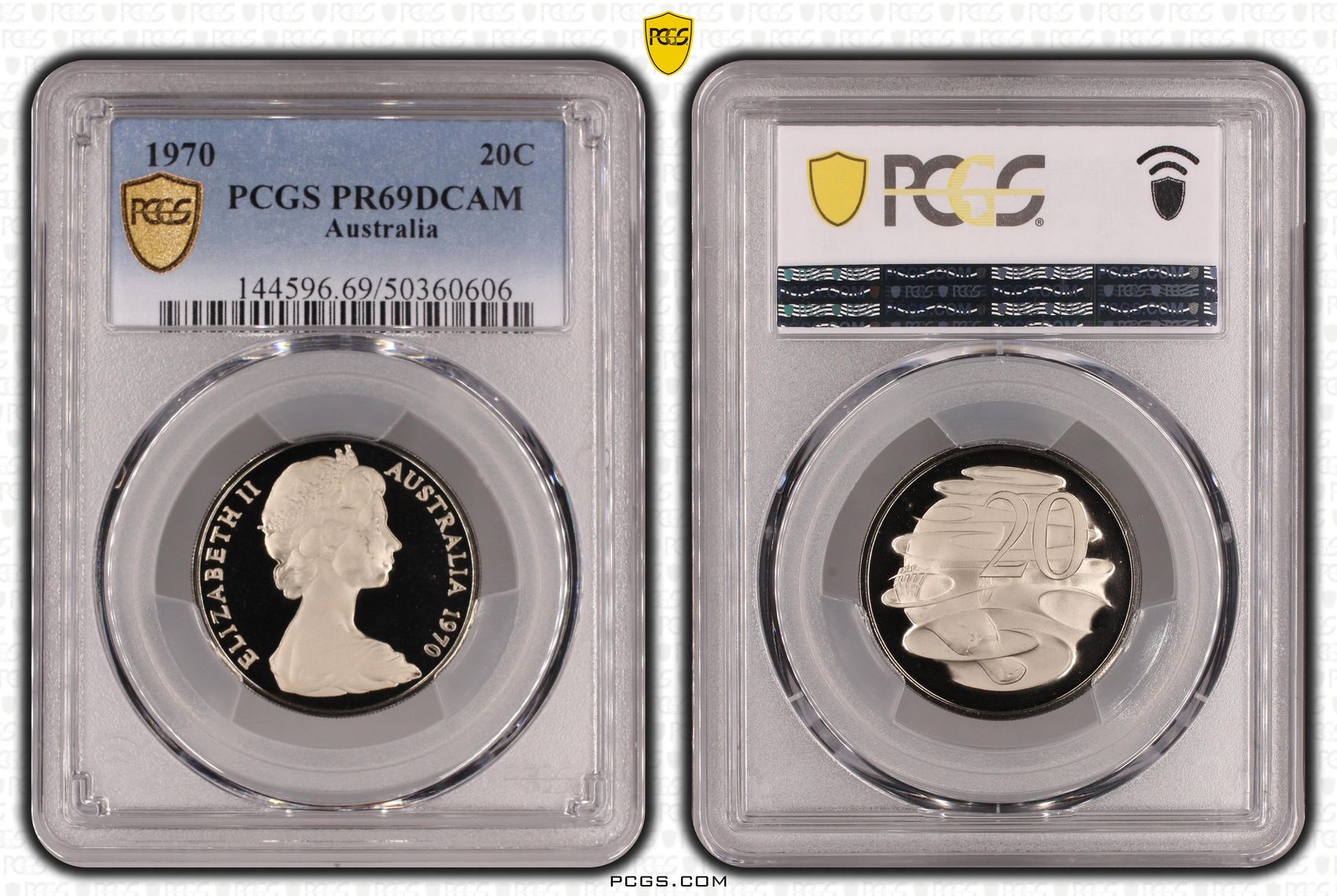 , Twenty Cent, 1970, PCGS PR69DCAM