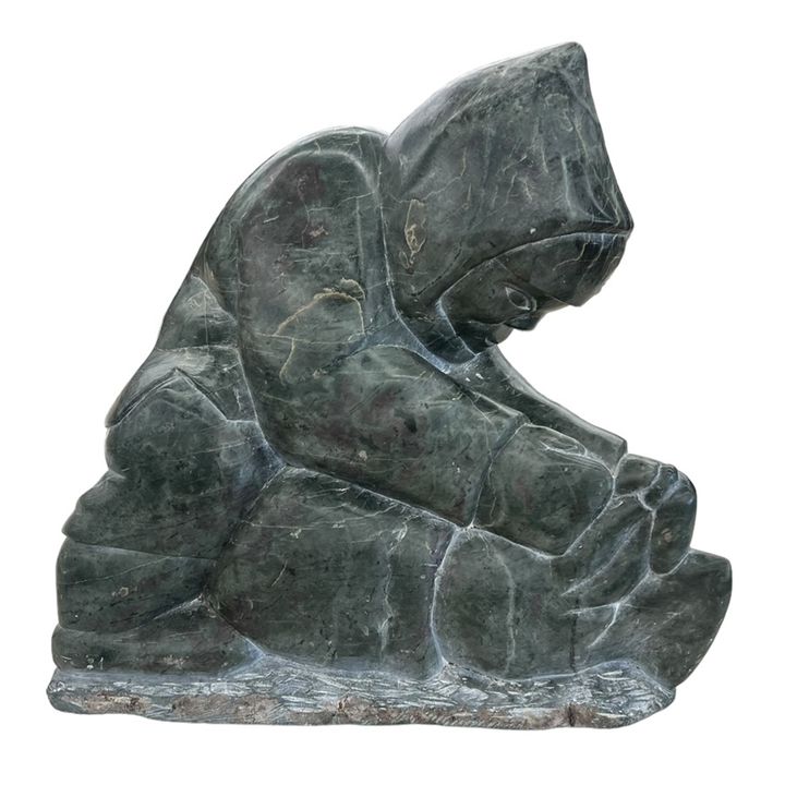 Pauloosie 1974 Inuit Eskimo Large Stone Sculpture