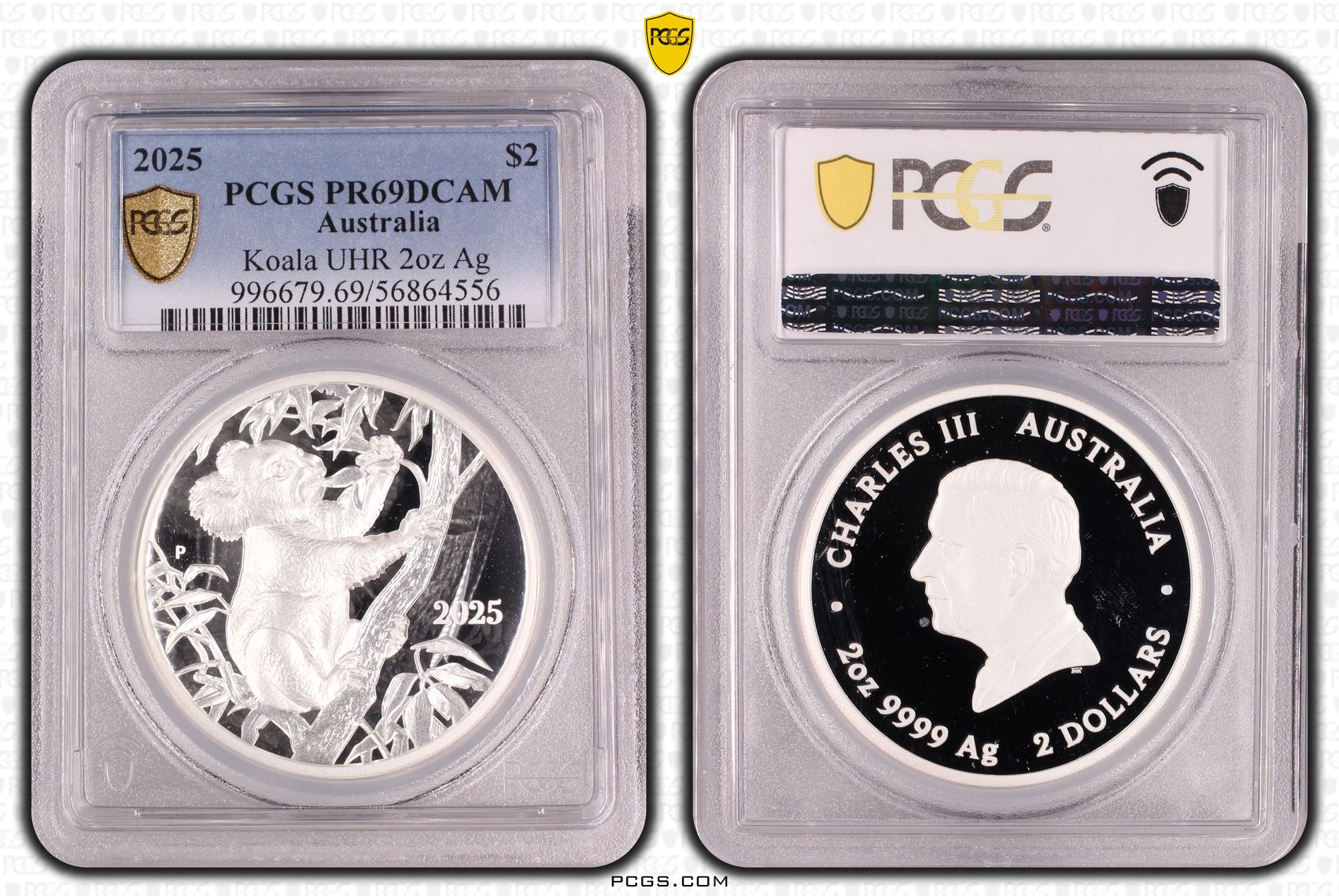 Koala UHR 2oz Silver, Two Dollar, 2025-P, PR69DCAM