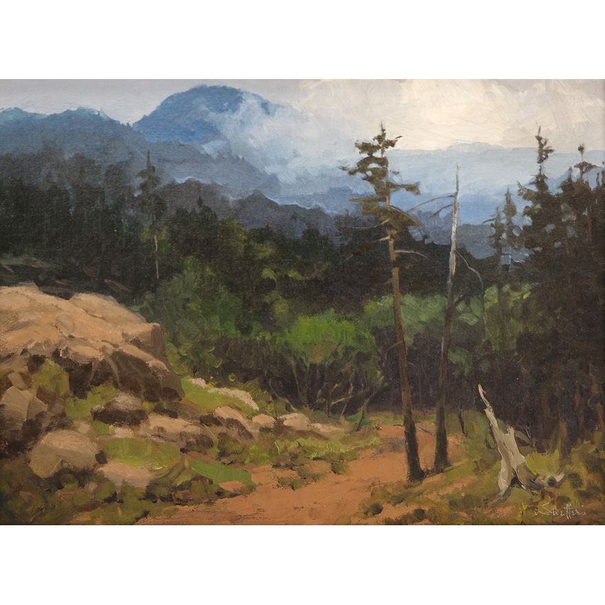 Peter Winthrop Sheffers ''Fogshrouded Ranges'' Oil