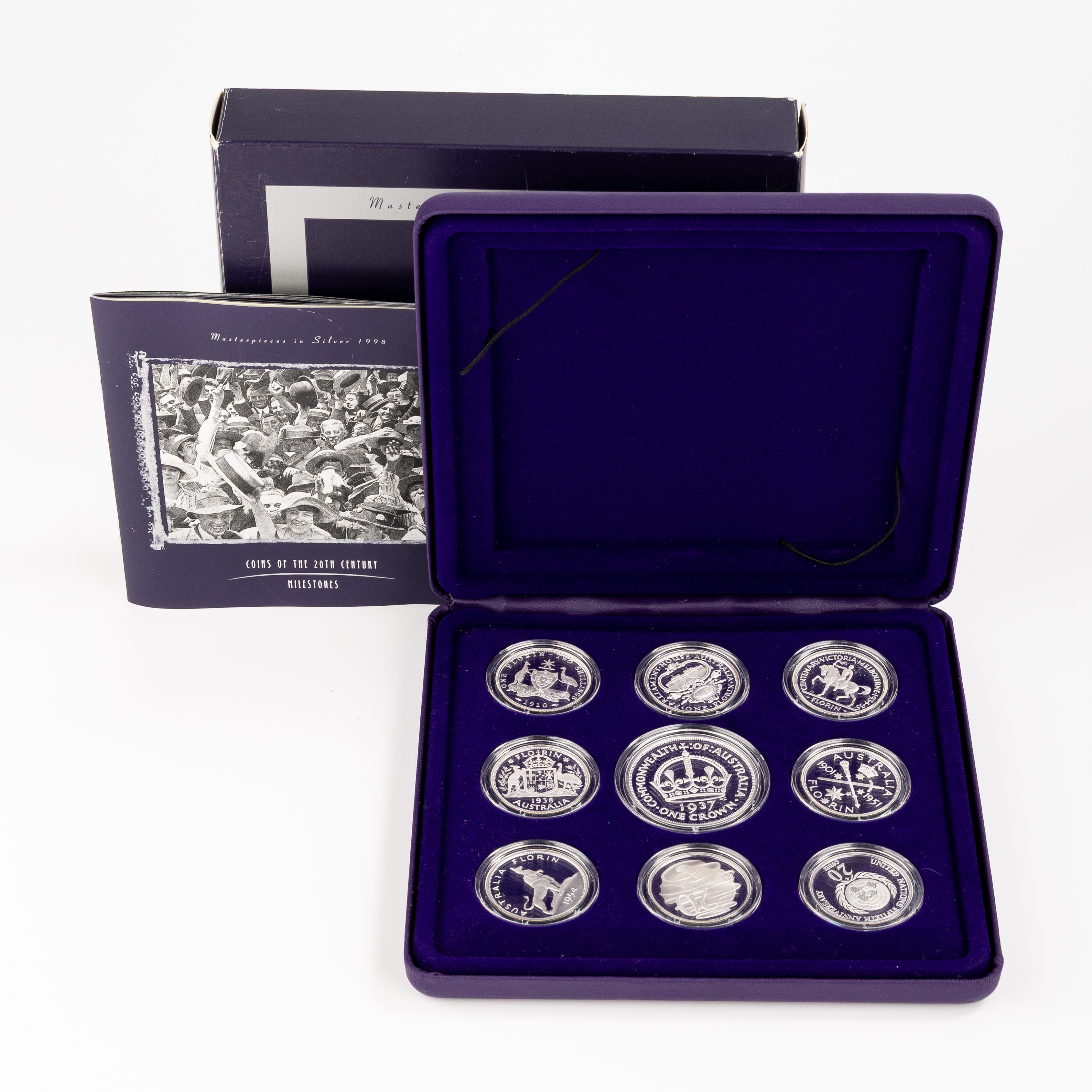 Elizabeth II, RAM - Masterpieces in Silver, Coins of the 20th Century - Milestones, 1998, FDC
