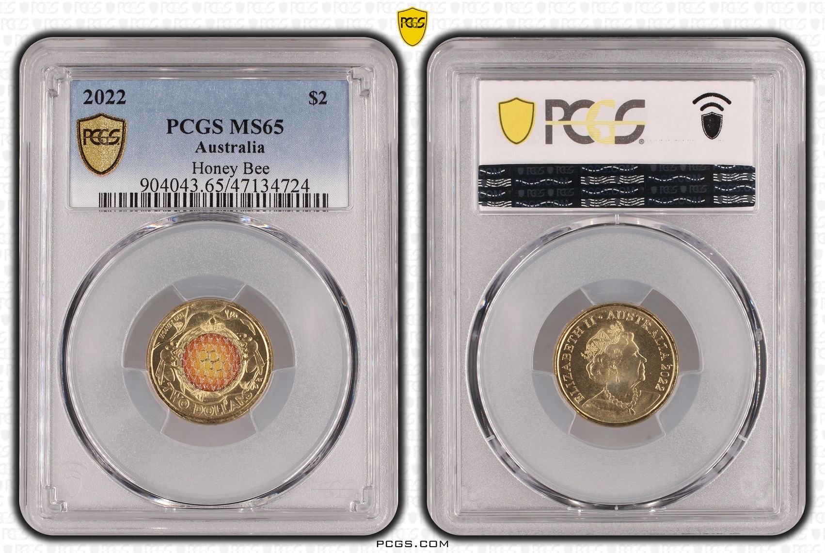 Honey Bee Colorized, Two Dollar, 2022, PCGS MS65