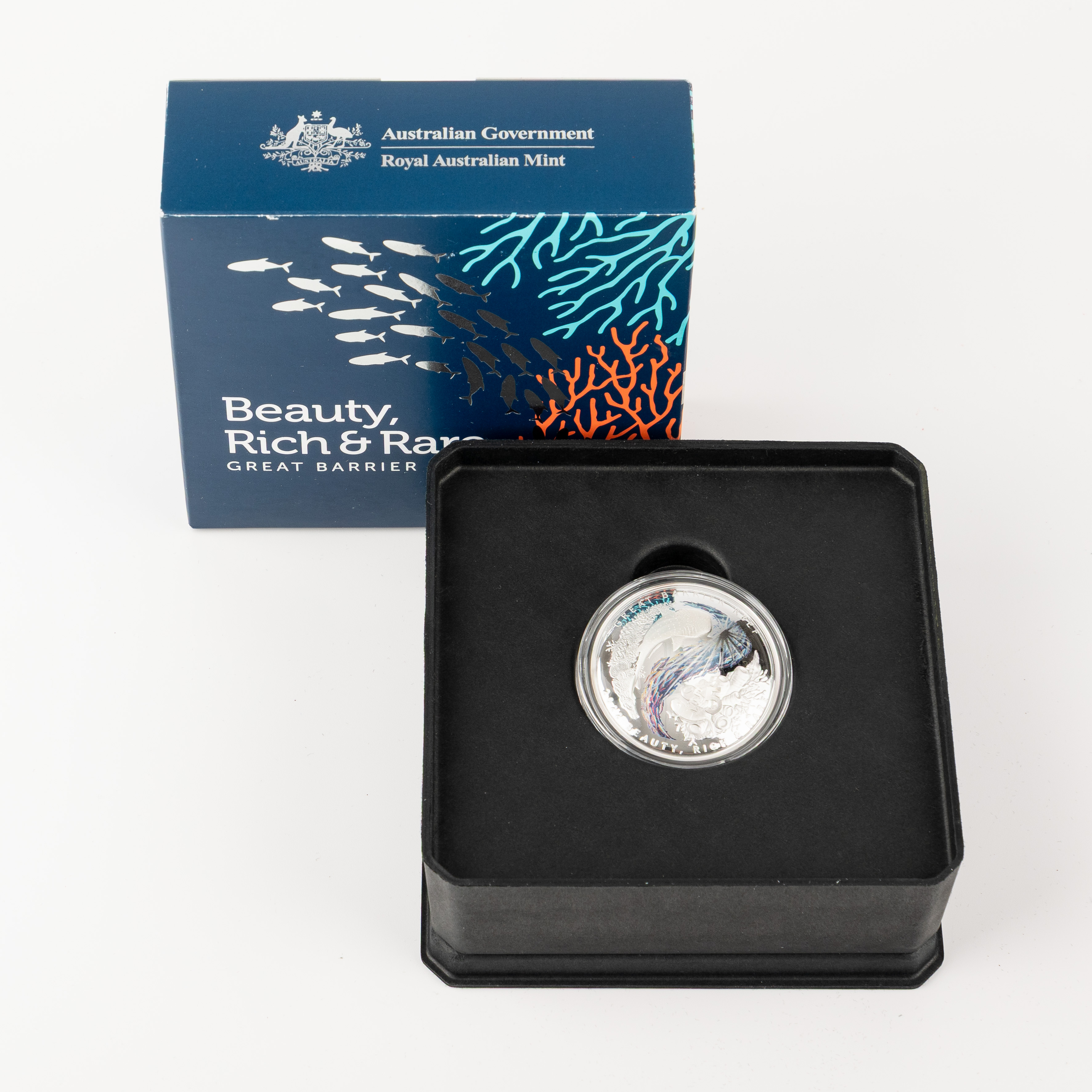 Great Barrier Reef Silver Proof Domed Coin, Five Dollar, 2022