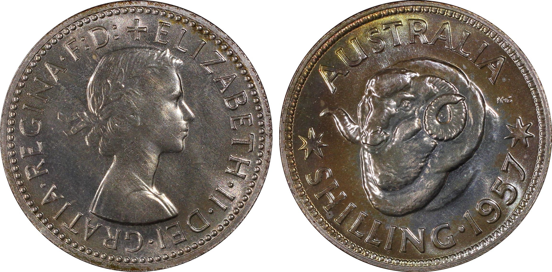 Elizabeth II, Shilling, 1957(m), PCGS PR66