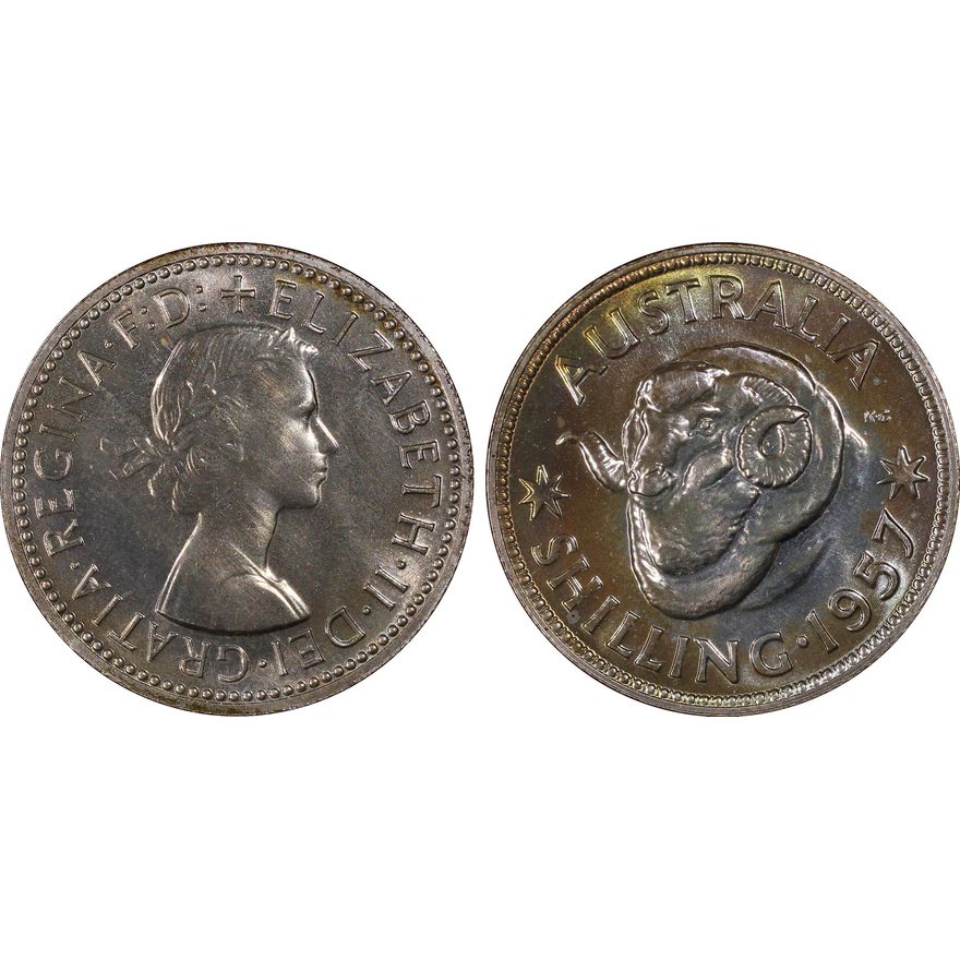 Elizabeth II, Shilling, 1957(m), PCGS PR66