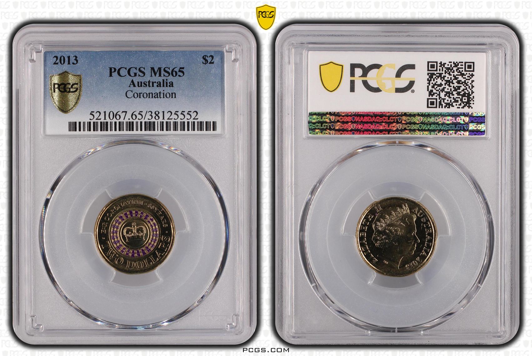 Coronation Colorized, Two Dollar, 2013, PCGS MS65