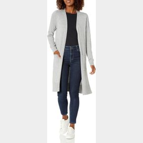 AMAZON ESSENTIALS WOMEN'S LIGHTWEIGHT LONGER LENGTH OPEN-FRONT LONG-SLEEVE CARDIGAN SWEATER (AVAILABLE IN PLUS SIZE)