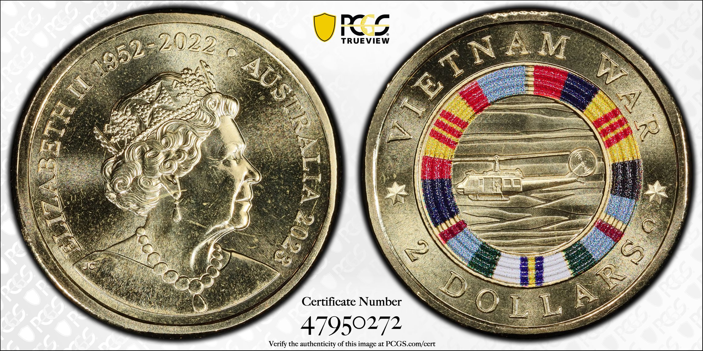 Elizabeth II, Vietnam War Colorized , Two Dollar, 2023-C, PCGS MS67