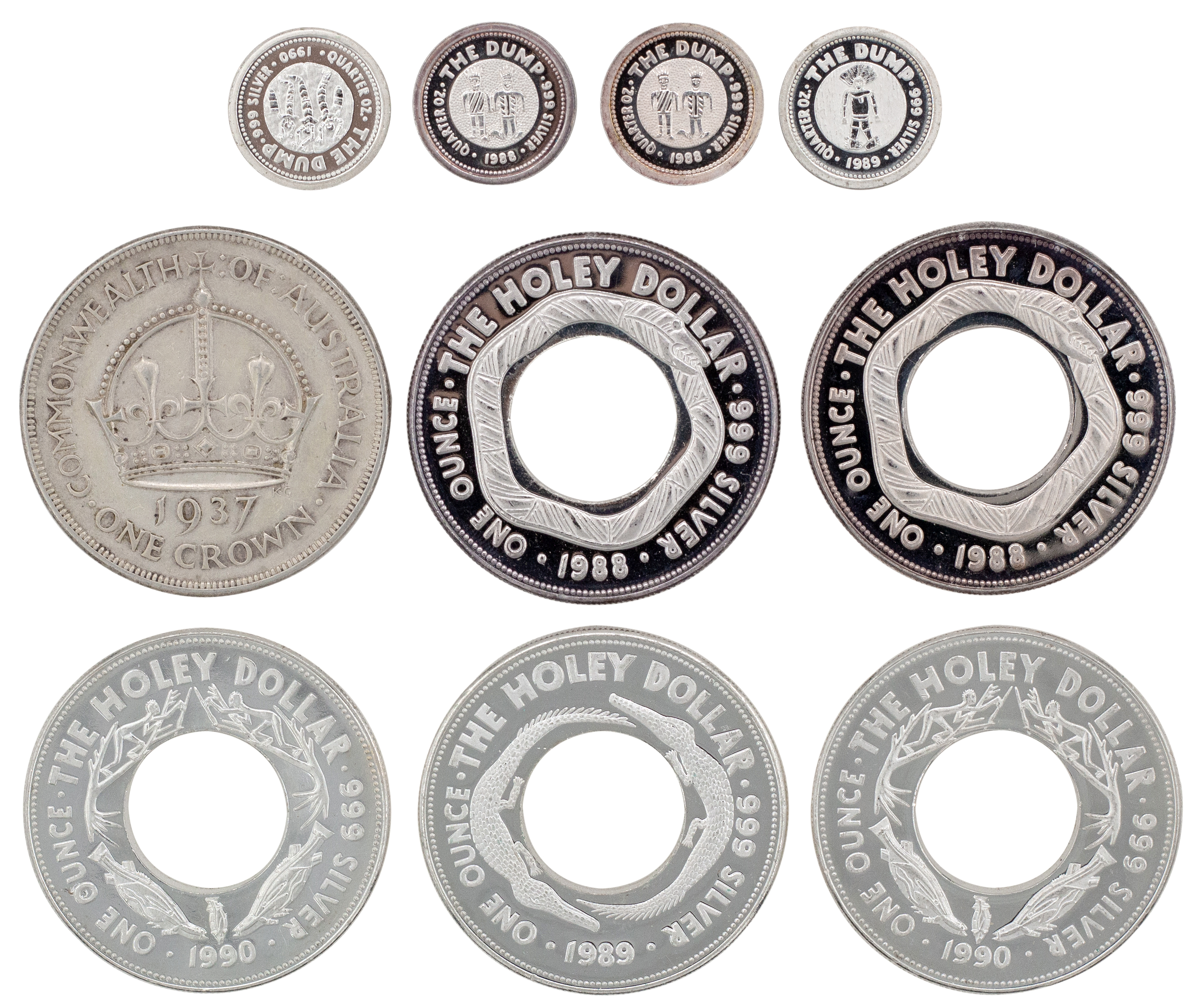 Elizabeth II, Holey Dollar, 1988 - 1990, aUNC - UNC