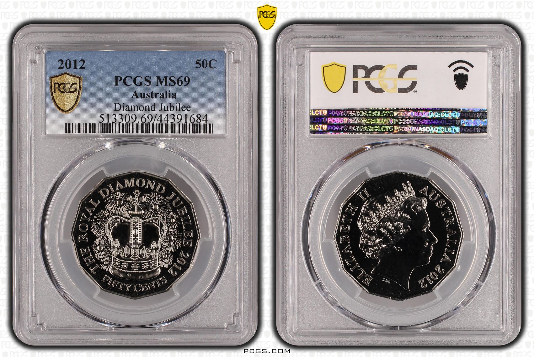 2012 Australia Fifty Cent, 50c Diamond Jubilee PCGS - MS69 POP 15/0 -684