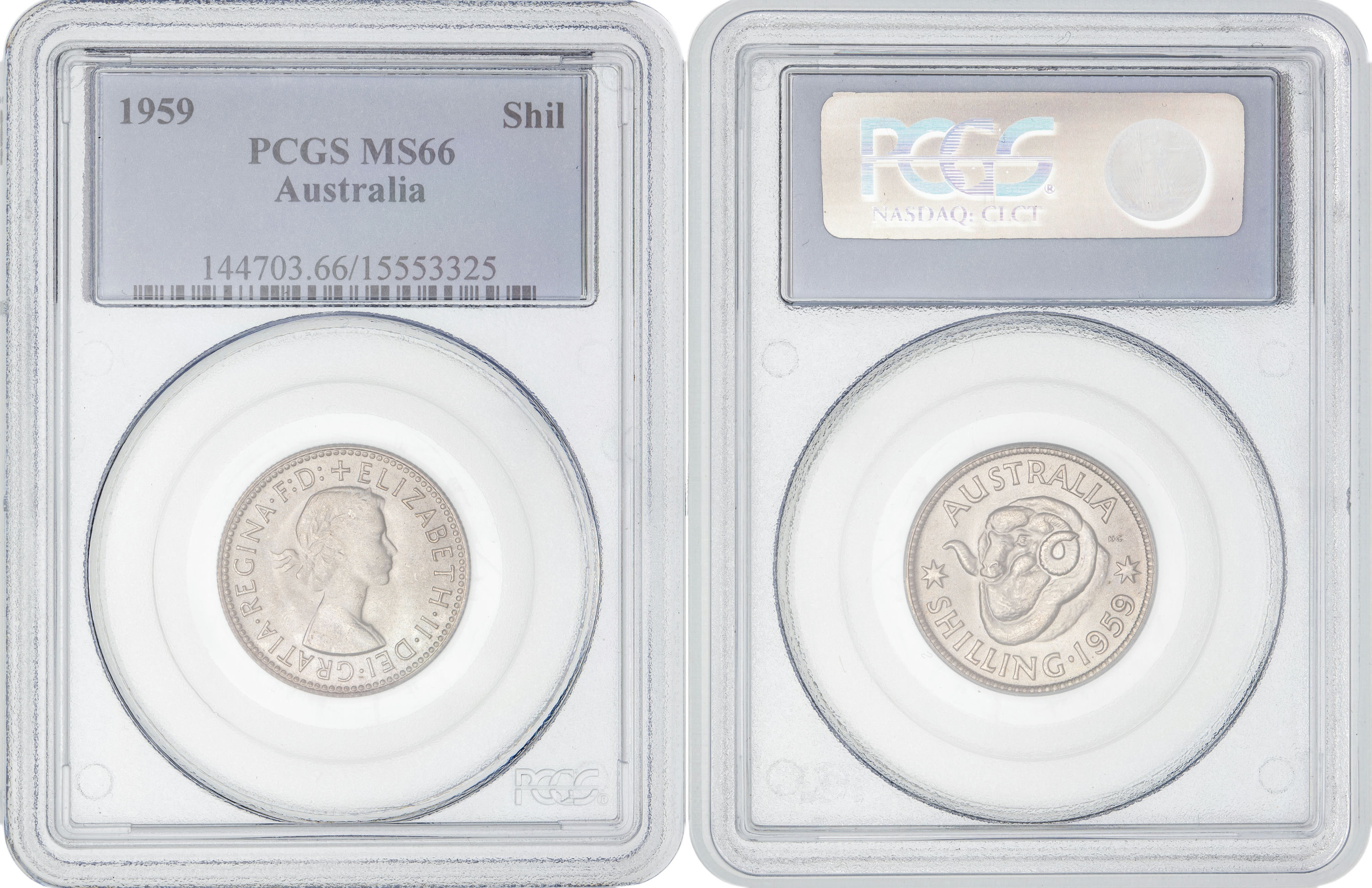 Elizabeth II, Shilling, 1959, PCGS MS66