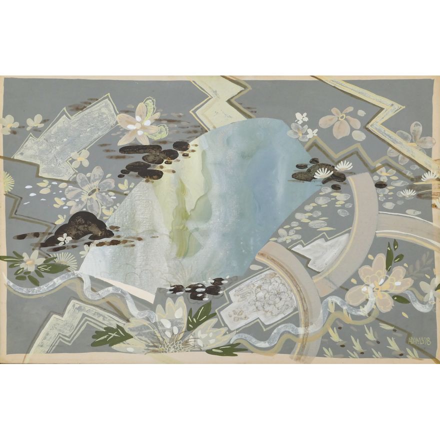 Leo Adams ''Japanese Garden'' 1978 Oil