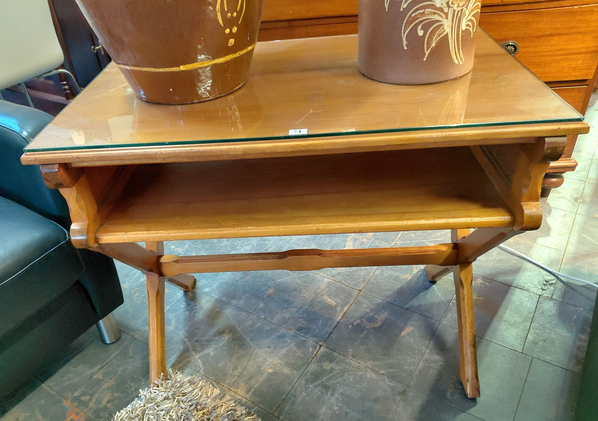 74 · WELL CONSTRUCTED PINE TABLE