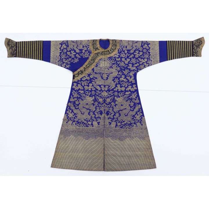 Chinese Imperial Dragon Silk Brocade Robe